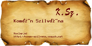 Komán Szilvána névjegykártya